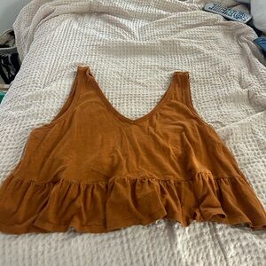 Wild Fable Burnt Orange Ruffled Tiered Tank Top